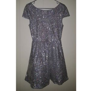 Short silver sequin dress